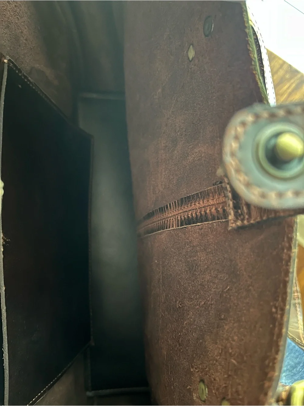 Full-Grain Buffalo Leather Tote | Handcrafted | Espresso Brown | NWOT